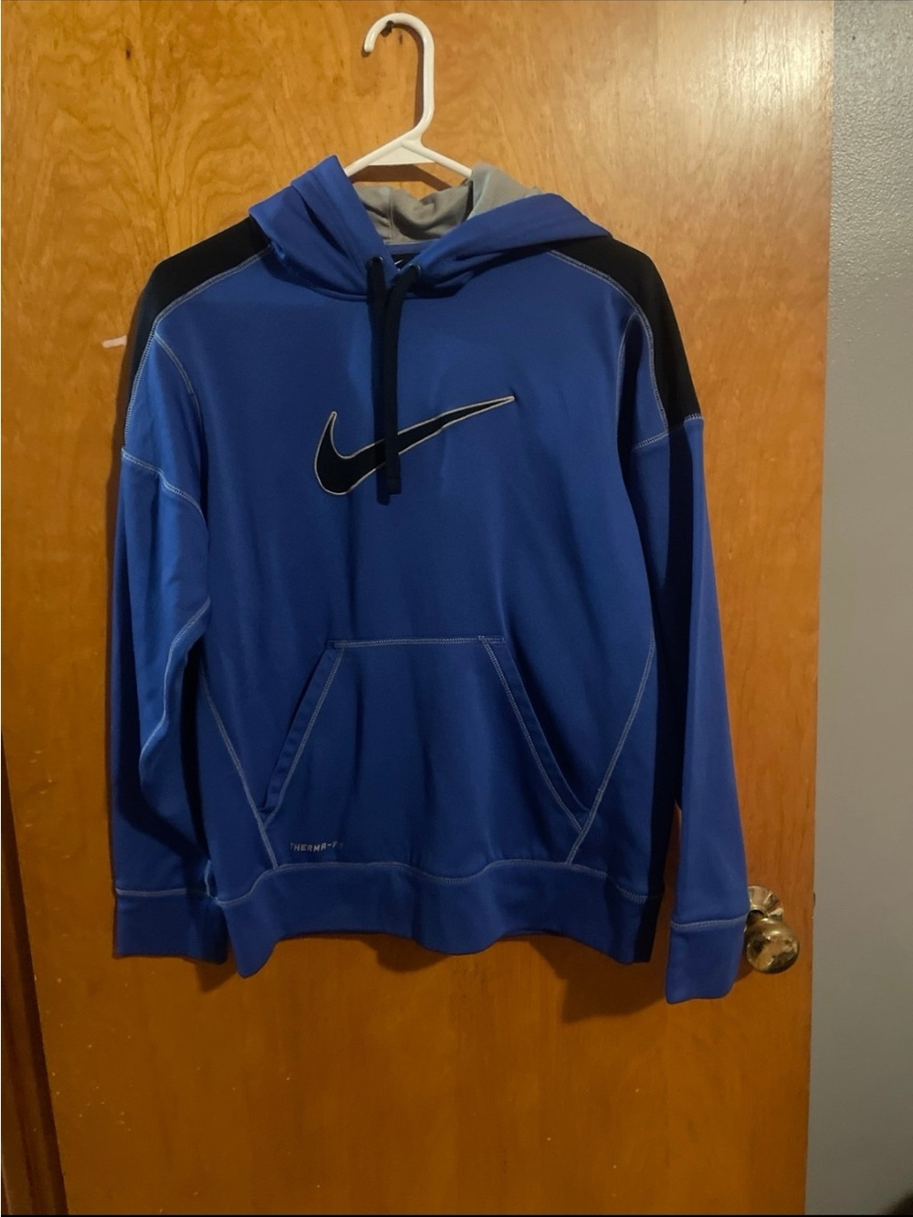Nike Blue and Black Swoosh Pullover Hoodie